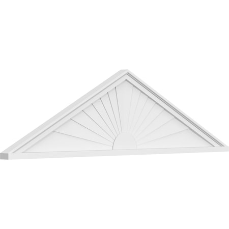 Ekena Millwork Peaked Cap Sunburst Architectural Grade PVC Pediment, 56"W x 15"H x 2"P (Pitch 6/12) PEDPS056X150PKC01